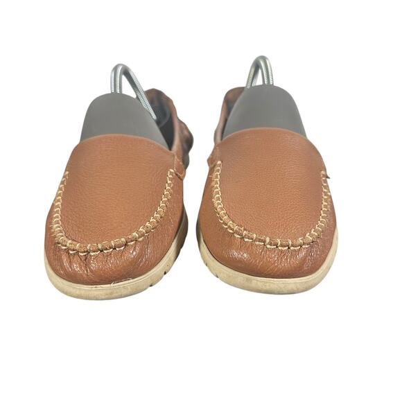 SAS Loafers Sz 8.5 Brown Leather Moccasin Comfort Walking Flats Casual Shoes USA - Picture 2 of 9